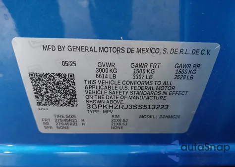 2025 Honda Prologue Elite from USA, damaged, VIN 3GPKHZRJ3SS513223